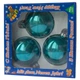 Набор елочных игрушек - шары, 3 шт, D8 см, бирюзовый, стекло (390656-4) - изображение 2
