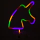 Неоновый светильник, Единорог на подставке, ночник, 18*10*24 см, батарейки и USB провод (140625) - изображение 2