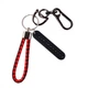 Брелок для ключей с номером телефона leather braided with carabiner. Red - изображение 1