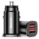 Автомобильное зарядное устройство Baseus CCALL-DS01 Square 2USB Quick Charge Car Charger Black - изображение 3