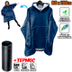 Толстовка плед с рукавами и капюшоном ONE SIZE Huggle Hoodie Темно синий+ Термо-кружка с датчиком температуры Black - изображение 1