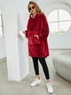 Толстовка плед с рукавами и капюшоном Huggle Hoodie оверсайз, теплый худи с большим карманом для рук Бордовый One size - изображение 2