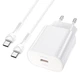 СЗУ Hoco N22 Jetta PD25W (1USB-C) + кабель Type-C to Type-C Белый - изображение 4
