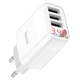 Мережеве зарядне (ЗЗУ) Hoco C93A Ease charge 3-port digital display charger Білий - зображення 3