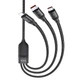 Дата кабель Hoco U104 Ultra 6A 3in1 Lightning-MicroUSB-Type-C (1.2m) Черный - изображение 2