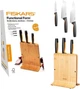 Набір ножів Fiskars FF з бамбуковою підставкою, 3 шт. 1057553 - зображення 1