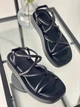 Босоножки женские ShoesBand Черные натуральные кожаные на черной толстой подошве 37 (23 см) (S85411) - изображение 7