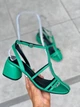 Босоніжки жіночі ShoesBand Зелені натуральні шкіряні на підборах 37 (24 см) (S85271-2) - зображення 10