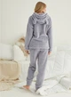 Жіноча махрова тепла піжама Pijamoni кофта та штани MEOW Мяу сіра XL - зображення 2