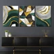 Модульна картина Холстович Gold Green Geometric Abstract 225х100 см. Картина з абстракцією для вітальні, спальні, кухні, офісу, інтер'єру - зображення 1