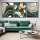 Модульна картина Холстович Gold Green Geometric Abstract 225х100 см. Картина з абстракцією для вітальні, спальні, кухні, офісу, інтер'єру - зображення 3