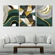 Модульна картина Холстович Gold Green Geometric Abstract 225х100 см. Картина з абстракцією для вітальні, спальні, кухні, офісу, інтер'єру - зображення 4