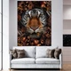 Картина Холстович Floral Tiger 30x40 см. Картина з левом на стіну в офіс, вітальню, спальню, інтер'єрна - зображення 3