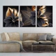 Модульная картина Холстович Black And Gold Leaves 90х40 см. Интерьерная картина для гостиной, спальни, кухни, офиса - изображение 4