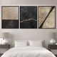 Модульная картина Холстович Gold Black Abstract 135х60 см. Интерьерная картина с абстракцией для гостиной, спальни, кухни, офиса - изображение 2