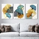 Модульная картина Холстович Nordic Gold Leaf Abstract 90х40 см. Картина с абстракцией в кабинет психолога, гостиную, спальню, кухню, офис, интерьерная - изображение 4