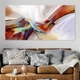 Картина Холстович Yellow Red Modern Art 30х60 см. Картина с абстракцией на стену для офиса, гостиной, кухни, спальни, интерьера - изображение 3