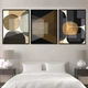 Модульна картина Холстович Brown Geometric Abstract 225х100 см. Геометрична картина з абстракцією для вітальні, спальні, кухні, офісу, інтер'єру - зображення 2