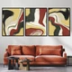 Модульна картина Холстович Red Yellow & Black Abstract 225х100 см. Картина з абстракцією для вітальні, спальні, кухні, офісу, інтер'єру - зображення 2