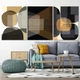 Модульна картина Холстович Brown Geometric Abstract 225х100 см. Геометрична картина з абстракцією для вітальні, спальні, кухні, офісу, інтер'єру - зображення 4