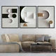 Модульна картина Холстович Modern Black White Abstract 135х60 см. Картина з абстракцією для кабінету психолога, вітальні, спальні, кухні, офісу, інтер'єру - зображення 3