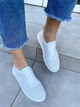 Кеди жіночі ShoesBand Повністю Білі Натуральні шкіряні з перфорацією на білій підошві 37 (23,5-24 см) (S97031) - зображення 4