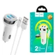 Адаптер в прикуриватель Hoco Z40 на 2USB/2.4A с кабелем Lightning Белый с многоуровневой защитой - изображение 2