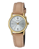 Стильные женские часы Casio LTP-V002GL-7B3UDF Серебристые со светло-коричневым - изображение 1