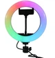 Разноцветная селфи-лампа Led кольцо Ring Light MJ20 RGB 20 см с держателем для смартфона - изображение 1