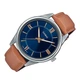 Годинник Casio MTP-V005L-2B5 UDF у блакитному кольорі зі шкіряним ремінцем світло-коричневого відтінку. - зображення 3