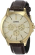 Наручные часы Casio MTP-V300GL-9AVEF Золотистые с коричневым с кожаным ремнем - изображение 2