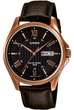 Наручные часы Casio MTP-1384L-1AVEF Темно-коричневые с черным кожаным ремешком - изображение 2
