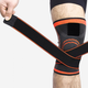 Наколінник спортивний бандаж колінного суглоба 2 ШТУКИ Sibote Knee Support WN-26O компресійний фіксатор на коліно Сірий з оранжевим - зображення 2