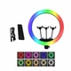 Светодиодная кольцевая лампа с 3 креплениями селфи кольцо RGB LED MJ18 45 см - изображение 3