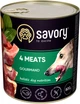 Влажный корм Savory для взрослых собак с четырьмя видами мяса 800 г - изображение 1