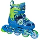 Роликові ковзани M 35-38 розсувні дитячі із захистом та шоломом в комплекті для хлопчика для дівчинки колеса поліуретанові з підсвіткою колір синій JINGFENG 189 - зображення 6