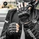ROCKBROS MT002 мото вело перчатки без пальцев дышащие с костяшкой кожзам (766127496) Черный S - изображение 15