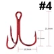 Тройной крючок FOX Treble Hooks OEM #4 красный (1шт) - изображение 1
