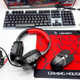 Игровой комплект клавиатура и мышь наушники коврик 4в1 Linmoni GF-500Kit с RGB подсветкой для геймеров - изображение 2