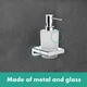 Дозатор для рідкого мила HANSGROHE ADDSTORIS 41745000 настінний на 200мл скляний хром - зображення 3