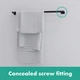 Держатель для полотенец двойной HANSGROHE ADDSTORIS 41743670 648мм прямоугольный металлический черный - изображение 3