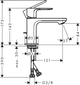 Змішувач для раковини HANSGROHE Rebris S 80 72510000 з донним клапаном - зображення 2