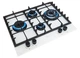 Варочная поверхность газовая Luxor RG 680 WH BK Blütenweiß + подставка WOK в подарок белый - изображение 2