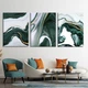Модульная картина Холстович Green & Gold Foil Line Abstract 135х60 см. Абстрактная модульная картина для гостиной, спальни, кухни, офиса, интерьера - изображение 4