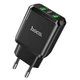 Сетевое зарядное устройство Hoco N6 Charmer (2USB, QC3.0, 3A) - Black - изображение 2