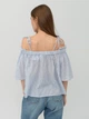 Блуза H&M 38 голубой полоска 335478 - изображение 3