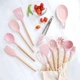 Силіконовий термостійкий кухонний набір Utensil Set з 24 шт Рожевий (41113) - зображення 3