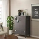 Шафа з дверцятами та ящиками IKEA IDASEN 80х47х119 см темно-сіра (504.963.81) - зображення 3