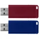 USB флеш накопитель Verbatim 2x32GB Store'n'Go Slider Red/Blue USB 2.0 (49327) - изображение 4