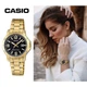 Женские практичные часы Casio LTP-V004G-1BUDF Черные с золотистым - изображение 7